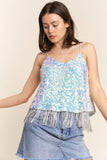 J.NNA Sequin Tassel Hem Flowy Cami - felvior