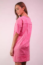 VERY J Plus Size Mineral Washed Knit Shift Mini Dress