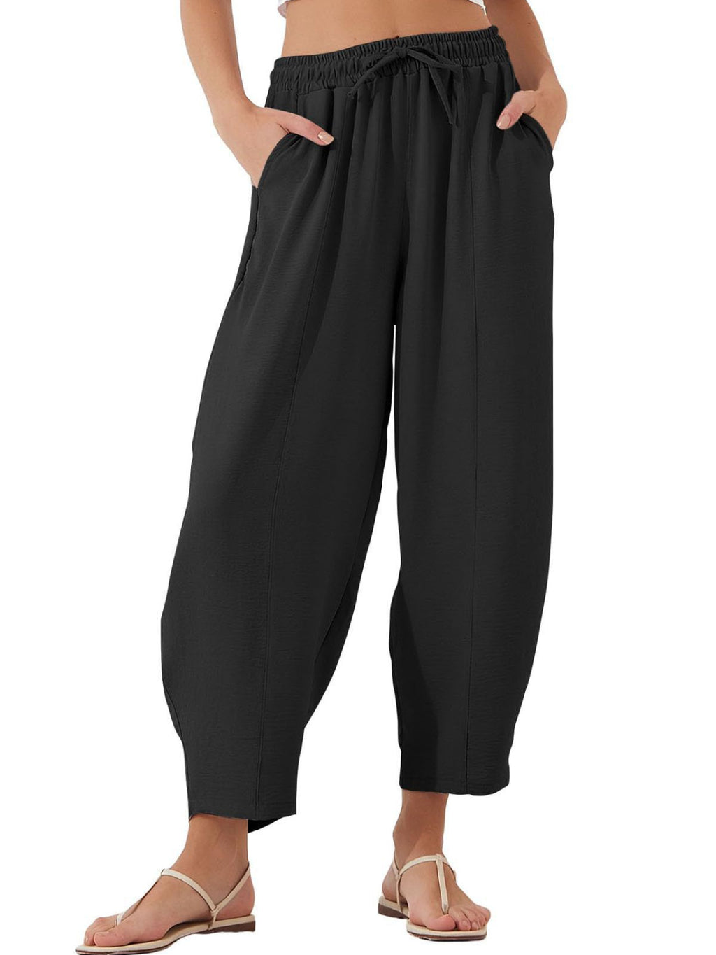 Full Size Drawtising Cropped Jogger Pants Plus Size