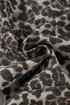 Leopard Denim Mini Skirt