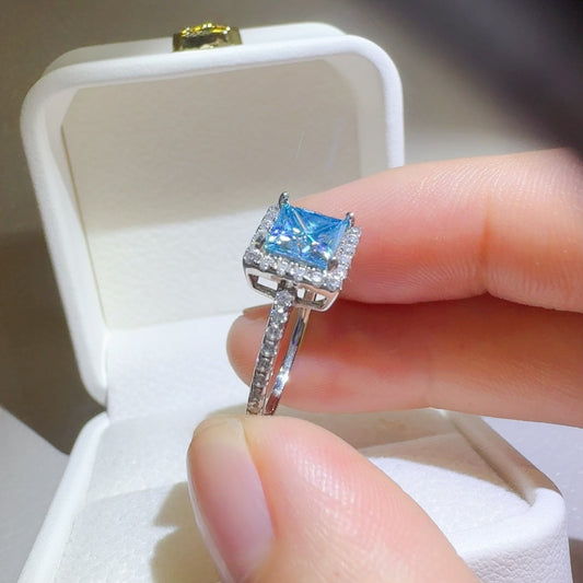2 Carat Moissanite 925 Sterling Silver Square Shape Ring - felvior