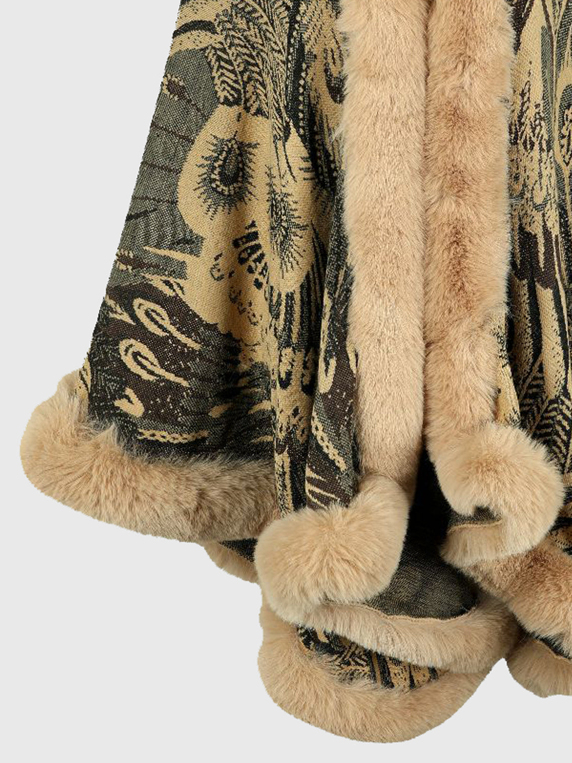 Printed Open Front Poncho - felvior