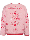 Embroidered Tied Striped Round Neck Coat - felvior