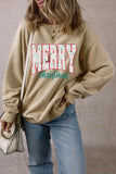 MERRY CHRISTMAS Round Neck Long Sleeve Sweatshirt - felvior