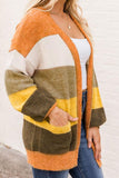 Open Front Color Block Cardigan - felvior