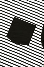 Striped Round Neck Cap Sleeve Top