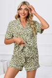 Full Size Leopard Short Sleeve Top and Shorts Lounge Set Plus Size - felvior