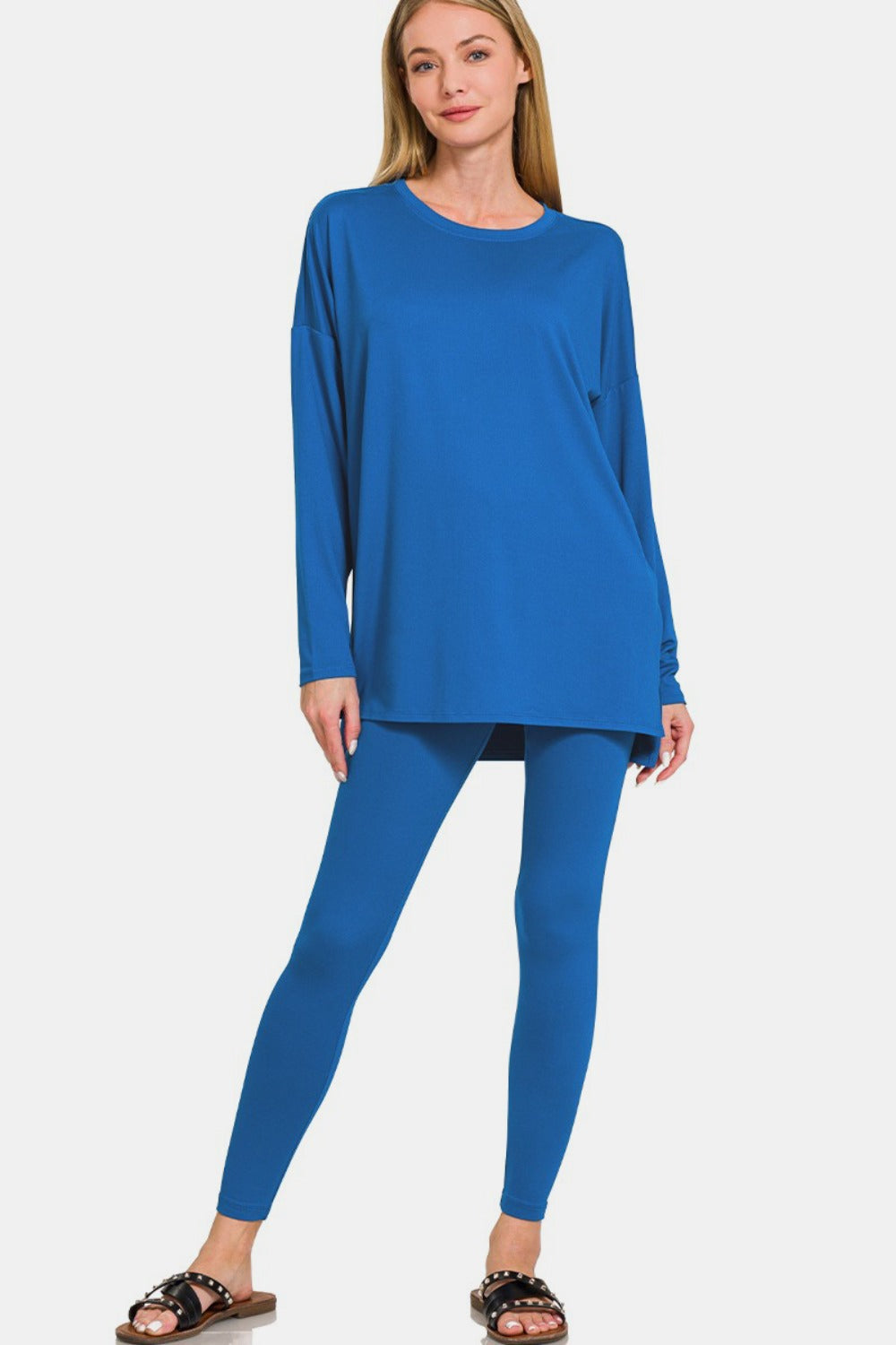 Zenana Full Size Brushed Microfiber Top and Leggings Lounge Set - felvior