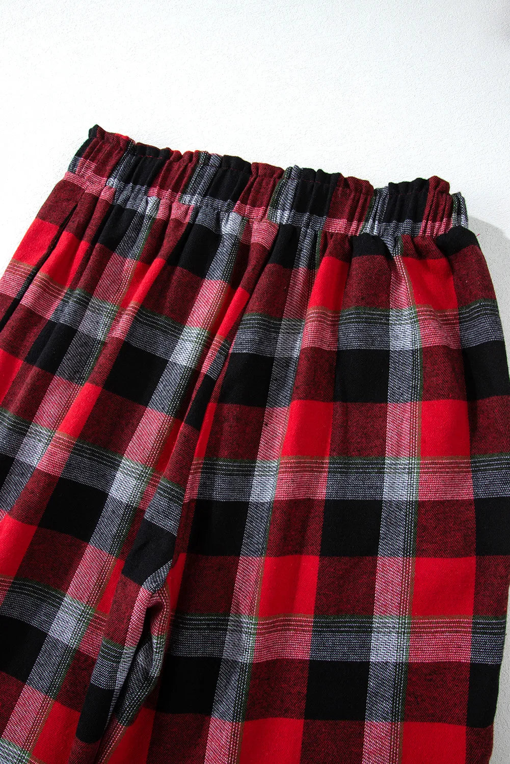 Plaid Long Sleeve Top and Pants Lounge Set - felvior