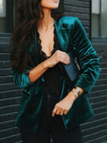 Button Up Lapel Collar Blazer - felvior