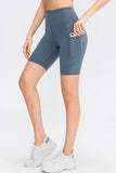 Wide Waistband Sports Shorts with Pockets - felvior