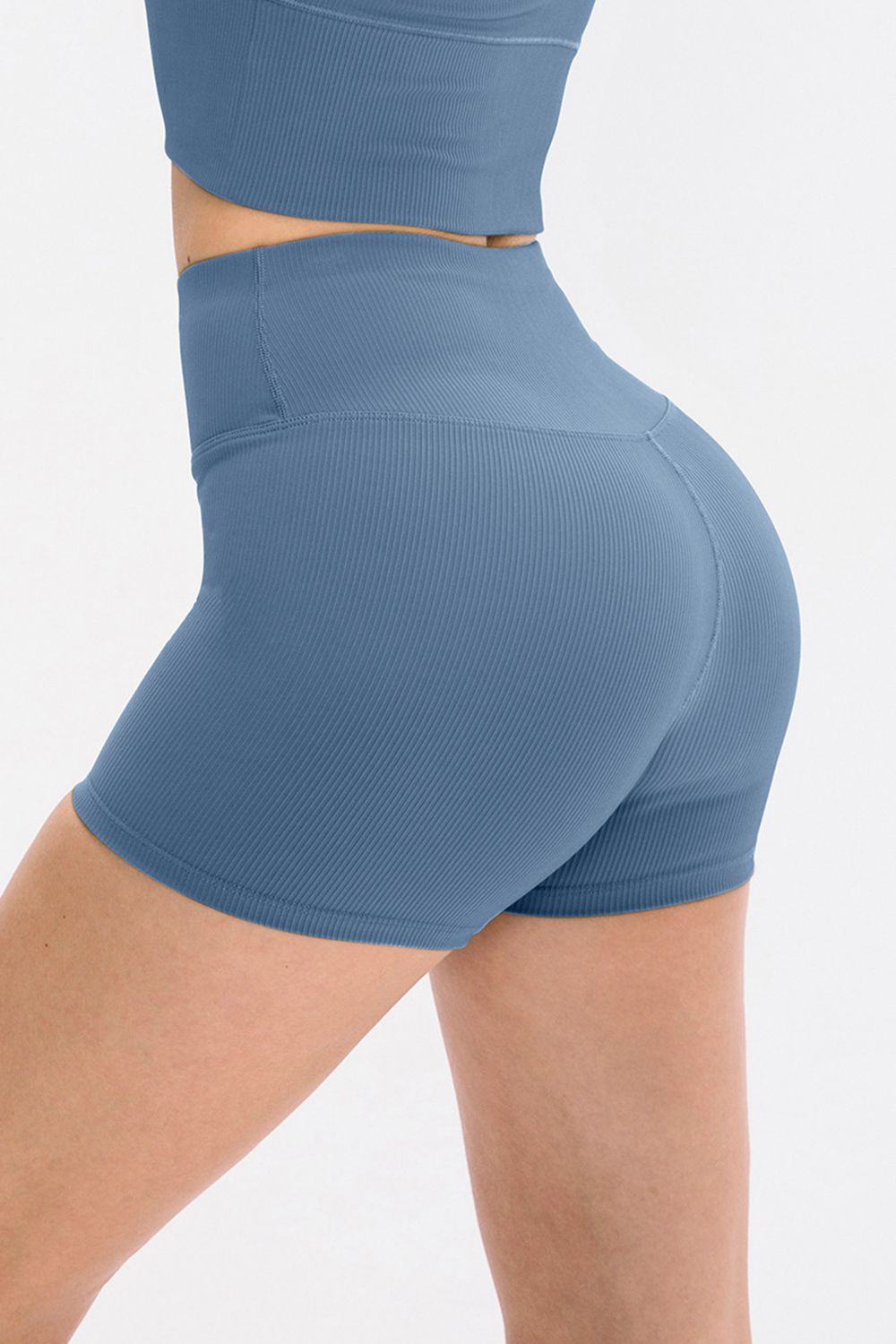 Slim Fit Wide Waistband Sports Shorts - felvior