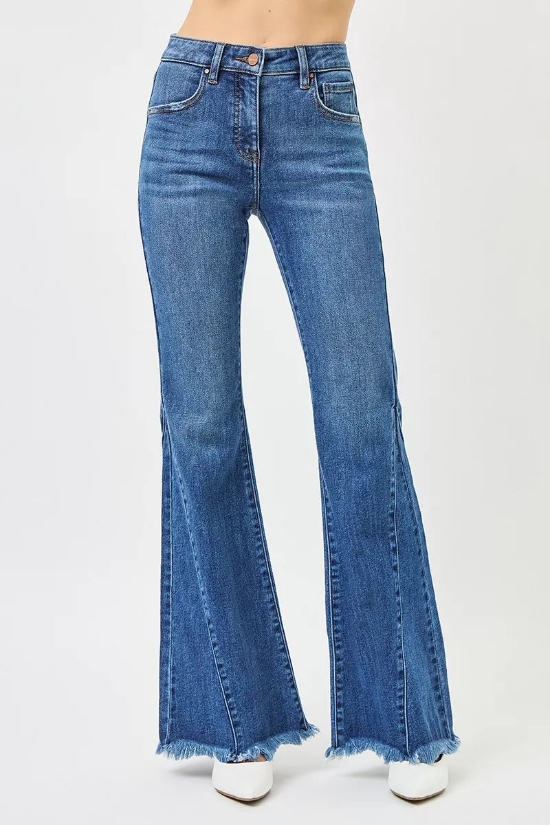 RISEN Mid Rise Flare Side Seam Detailing Jeans Secondary image
