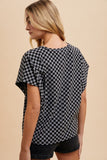 Annie Wear Checkered Round Neck Short Sleeve T-Shirt - felvior