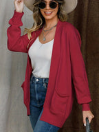 Open Front Long Sleeve Sweater Cardigan