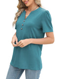 Notched Short Sleeve T-Shirt - felvior