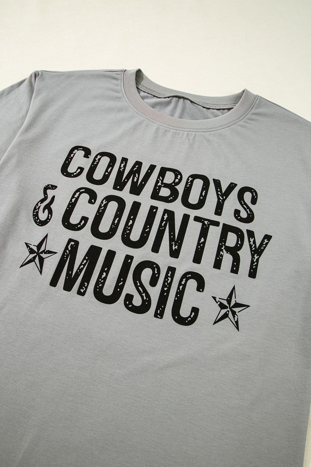 Letter Graphic Round Neck Short Sleeve T-Shirt