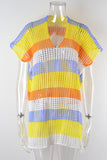 Slit Color Block V-Neck Cover-Up - felvior