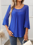 Round Neck Three-Quarter Sleeve Top