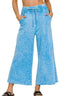 Zenana Washed French Terry Palazzo With Pockets