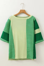 Striped Textured Half Sleeve T-Shirt