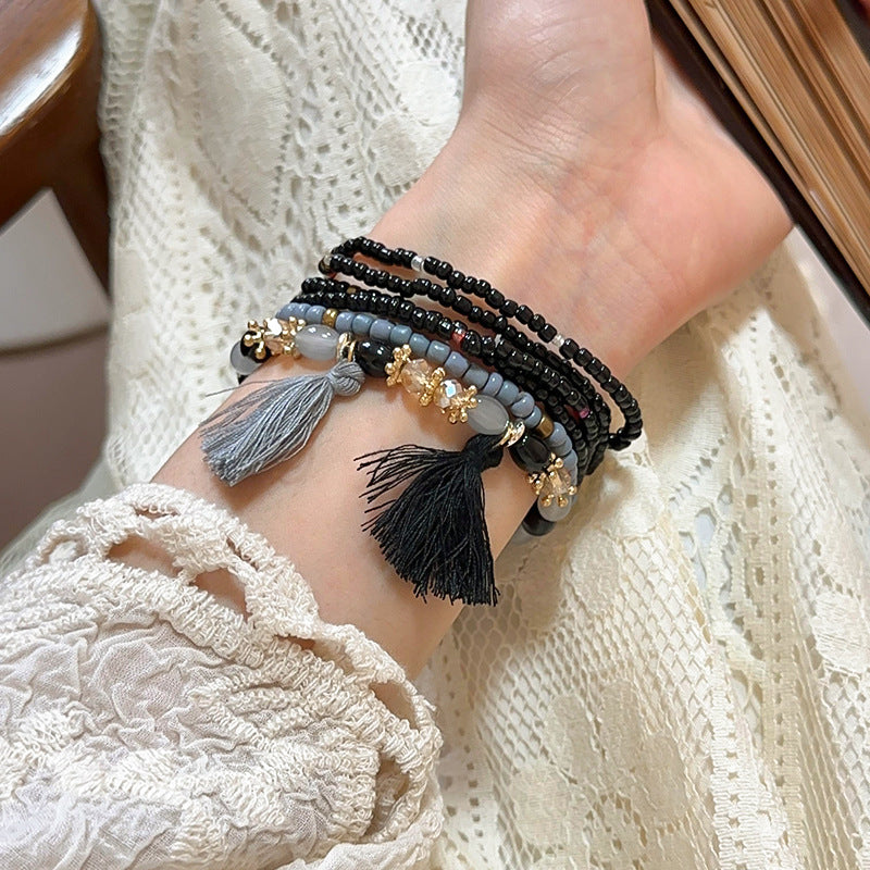 Tassel Rice Bead Bracelet - felvior