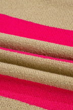 Contrast Striped Crew Neck Lightweight Knit Top