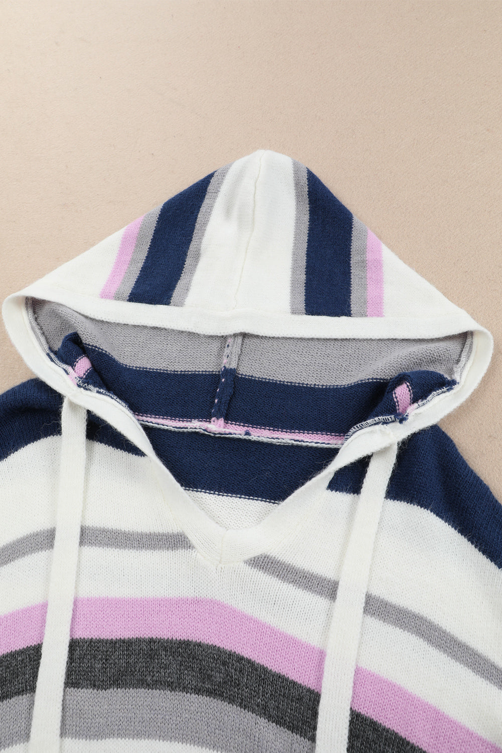 Plus Size Striped Long Sleeve Hooded Sweater - felvior