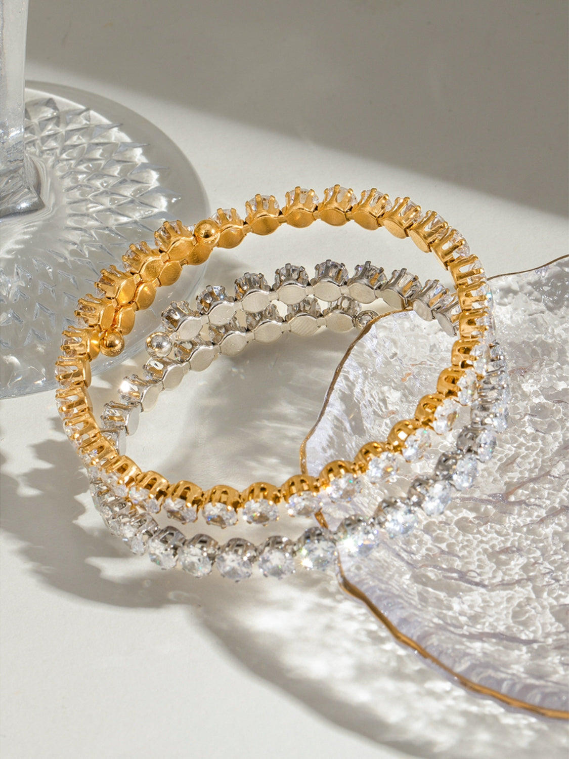 Stainless Steel Inlaid Zircon Bracelet - felvior