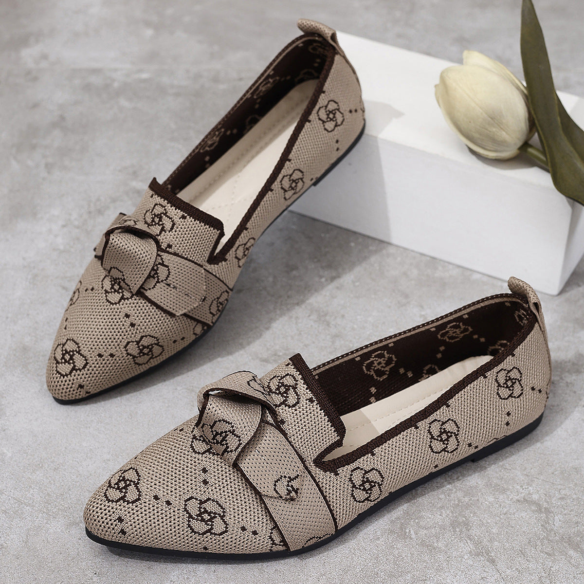 Mesh Point Toe Flat Slip-Ons - felvior