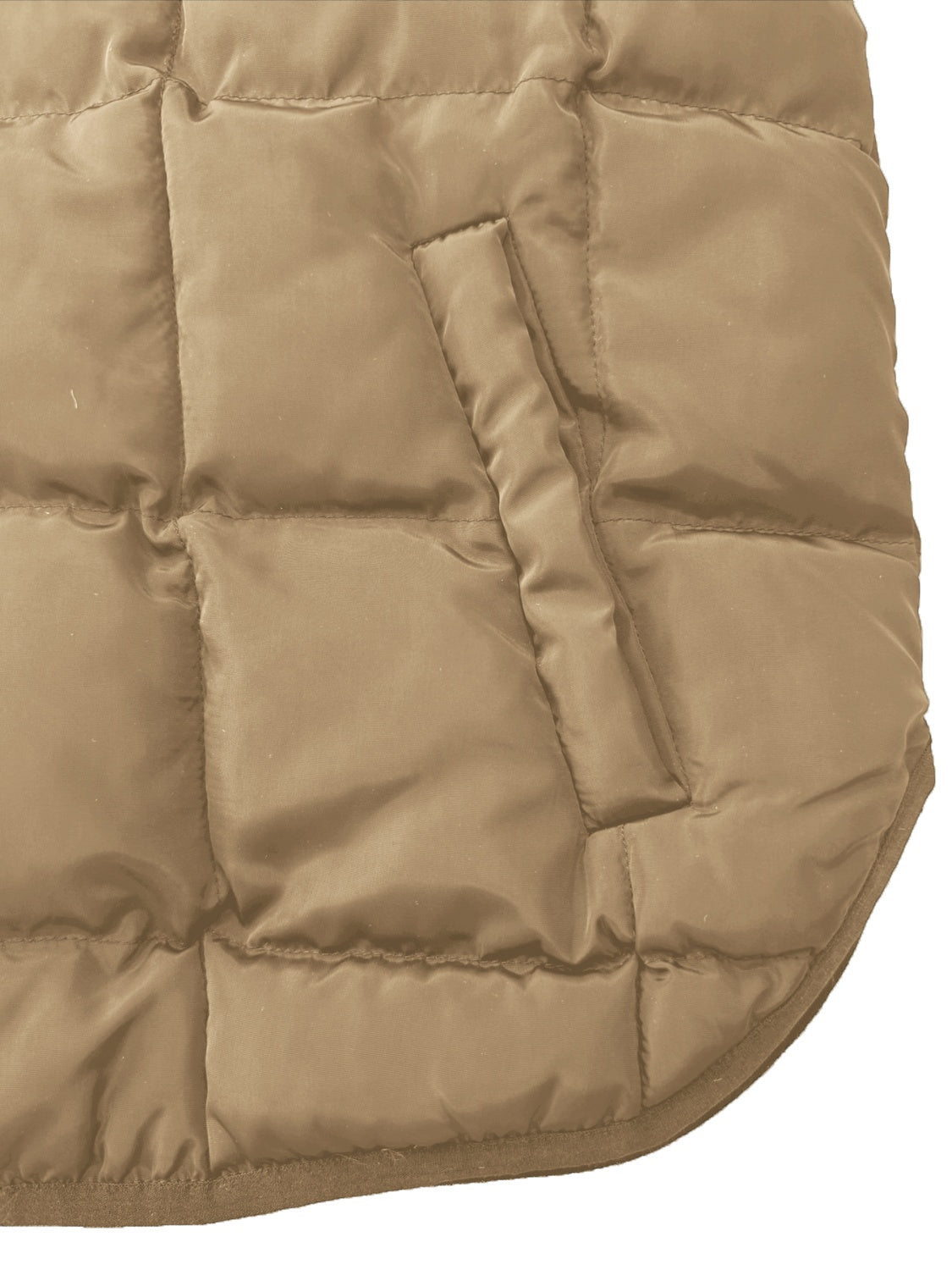 Pocketed Plaid Quilted Zip Up Winter Coat - felvior
