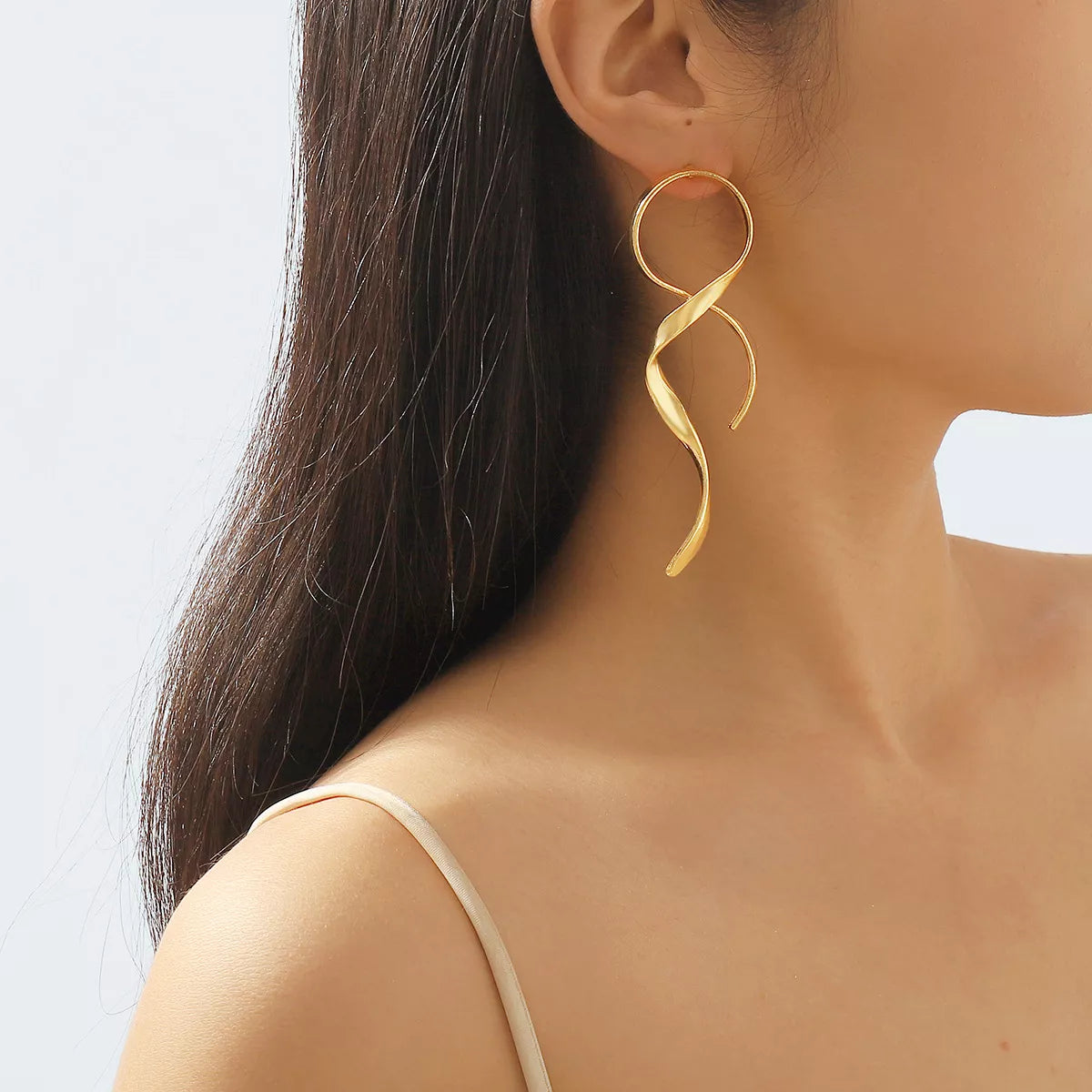 Alloy Spiral Drop Earrings Secondary image
