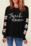 Letter Graphic Bow Long Sleeve Sweatshirt - felvior