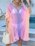 Openwork Contrast V-Neck Cover-Up - felvior