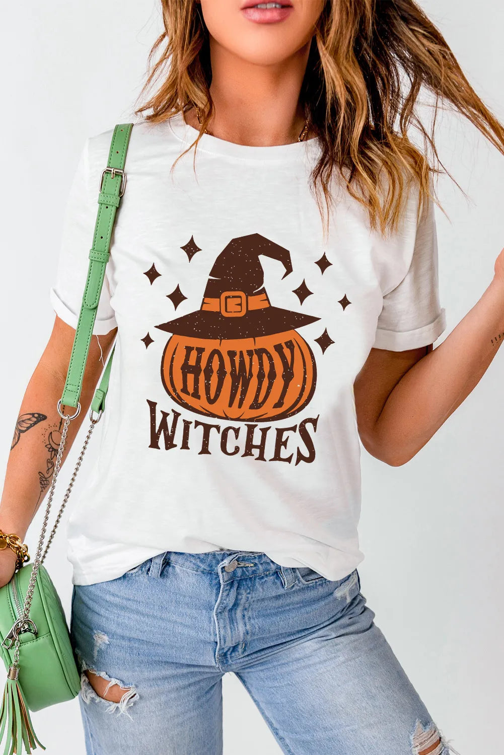 HOWDY WITCHES Round Neck Short Sleeve T-Shirt Hauptbild