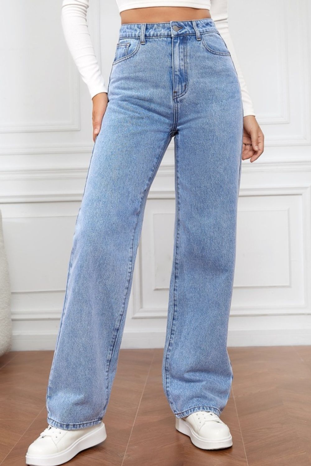 High Waist Straight Jeans - felvior