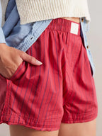 Striped Elastic Waist Shorts