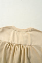 Bow Ruffled Round Neck Cap Sleeve Blouse