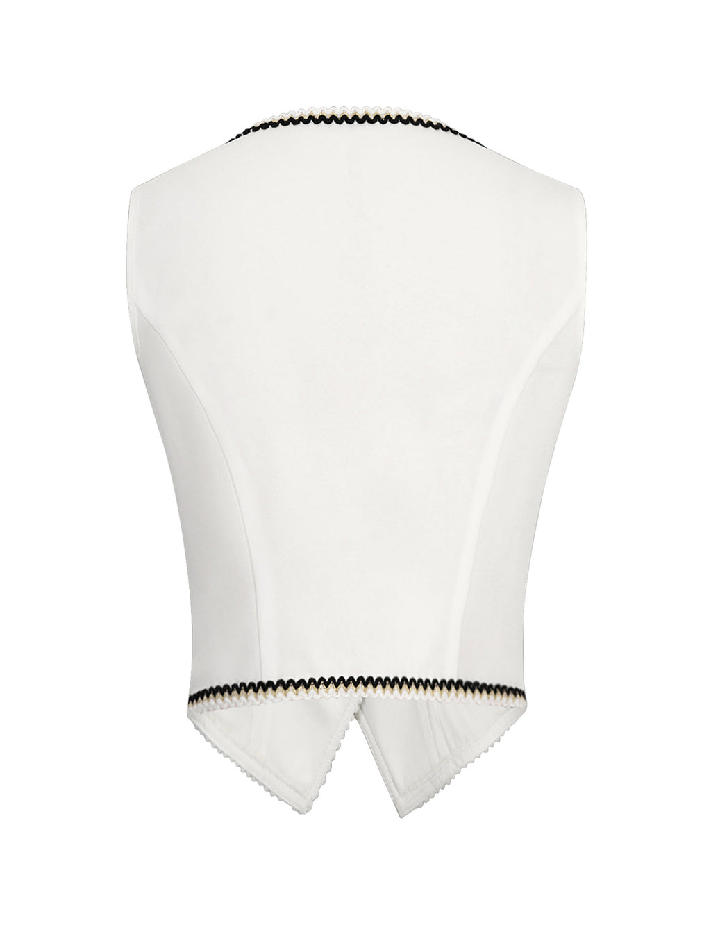 Buttoned Contrast Trim Vest Coat