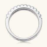 925 Sterling Silver Moissanite Double Layered Ring - felvior