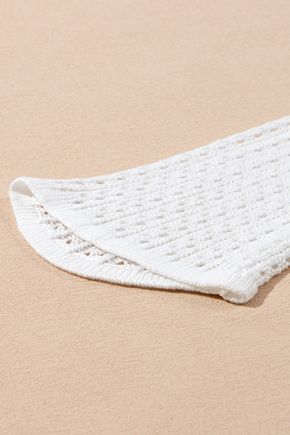 Hollow Out Bell Sleeve Drawstring Knit Cover Up Dress