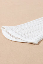 Hollow Out Bell Sleeve Drawstring Knit Cover Up Dress