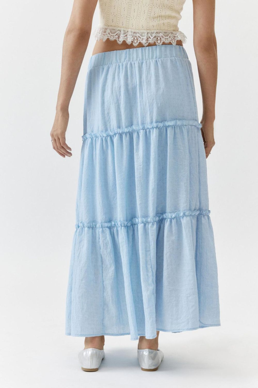 Frill Elastic Waist Skirt - felvior