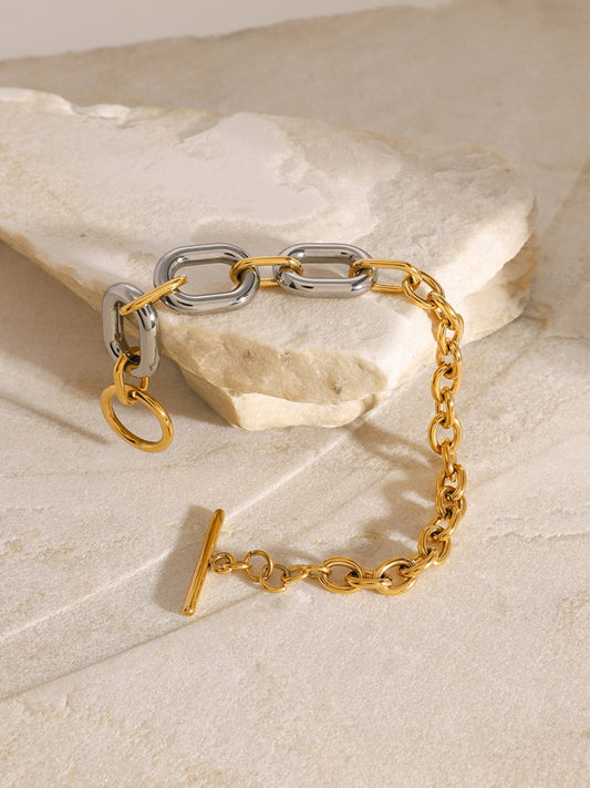 18K Gold-Plated Stainless Steel Chain Bracelet - felvior
