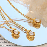 18K Gold-Plated Pearl Pendant Necklace - felvior