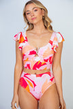 White Birch Full Size Floral Two Piece Swim Set - felvior