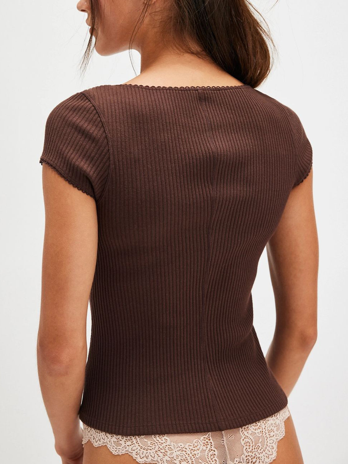 Lovelet Round Neck Button Up Short Sleeve Top - felvior