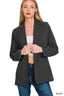 Zenana Woven Long Sleeve Blazer With Lining