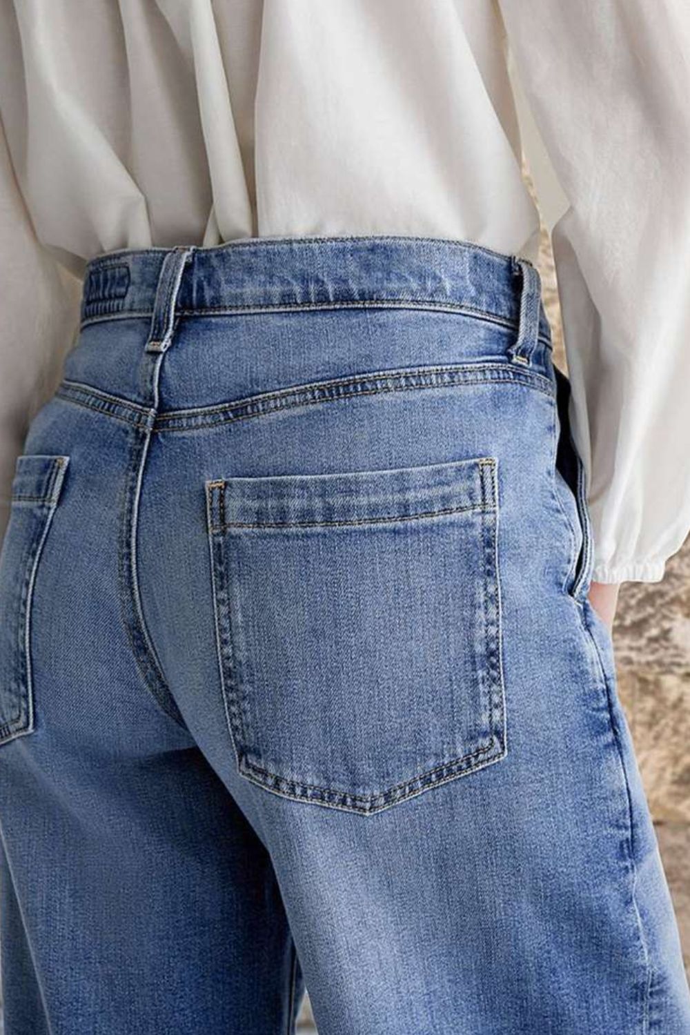 Pocketed Embroidered Straight Leg Jeans - felvior
