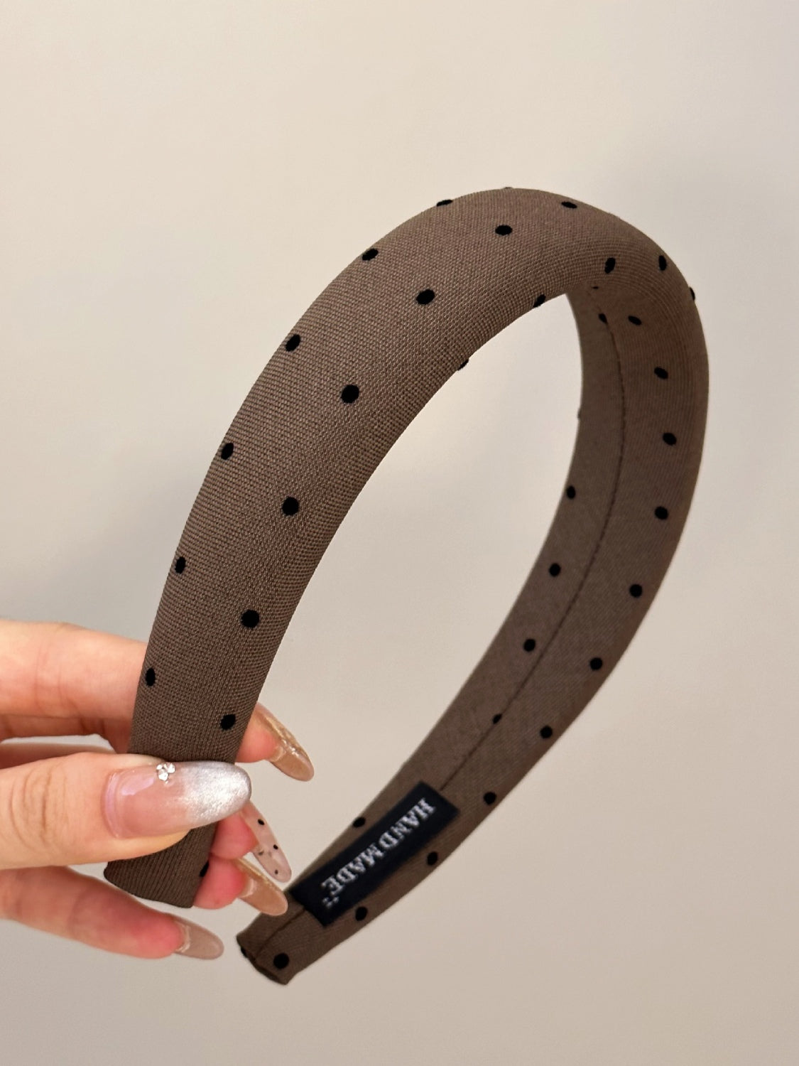 Polka Dot Polyester Wide Headband - felvior